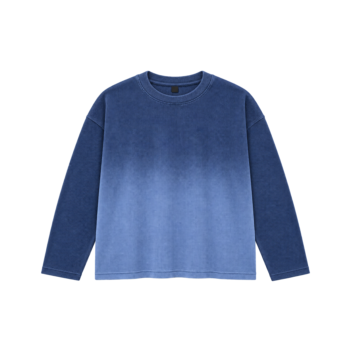 blue ombre waffle tee