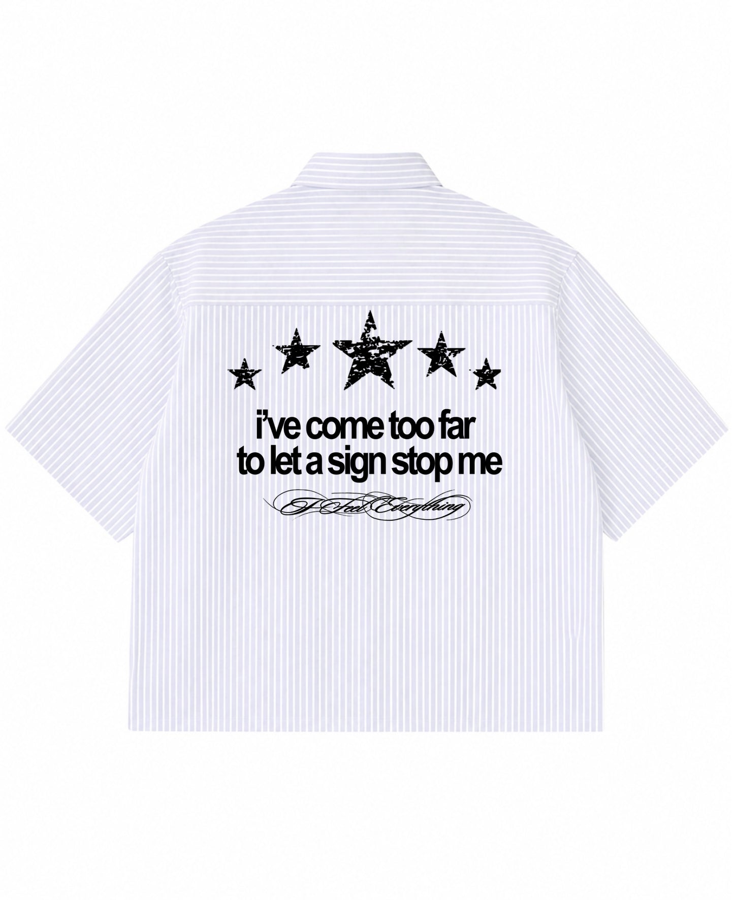 Blue Striped Oxford Boxy Shirt Back Design