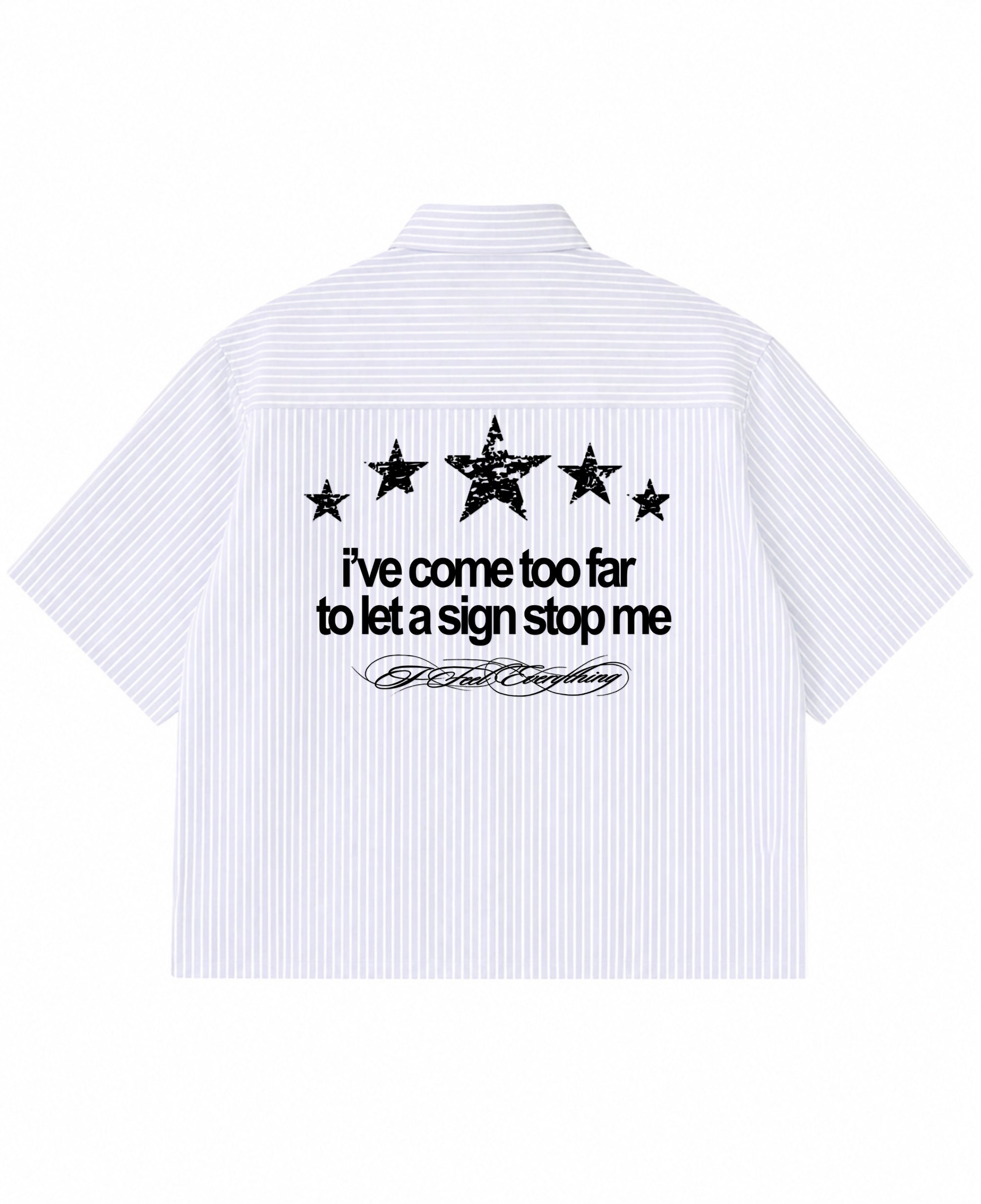 Blue Striped Oxford Boxy Shirt Back Design