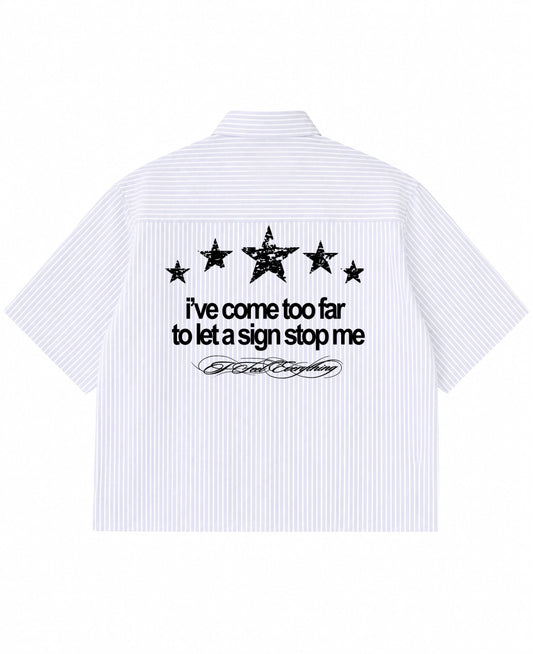 Blue Striped Oxford Boxy Shirt Back Design