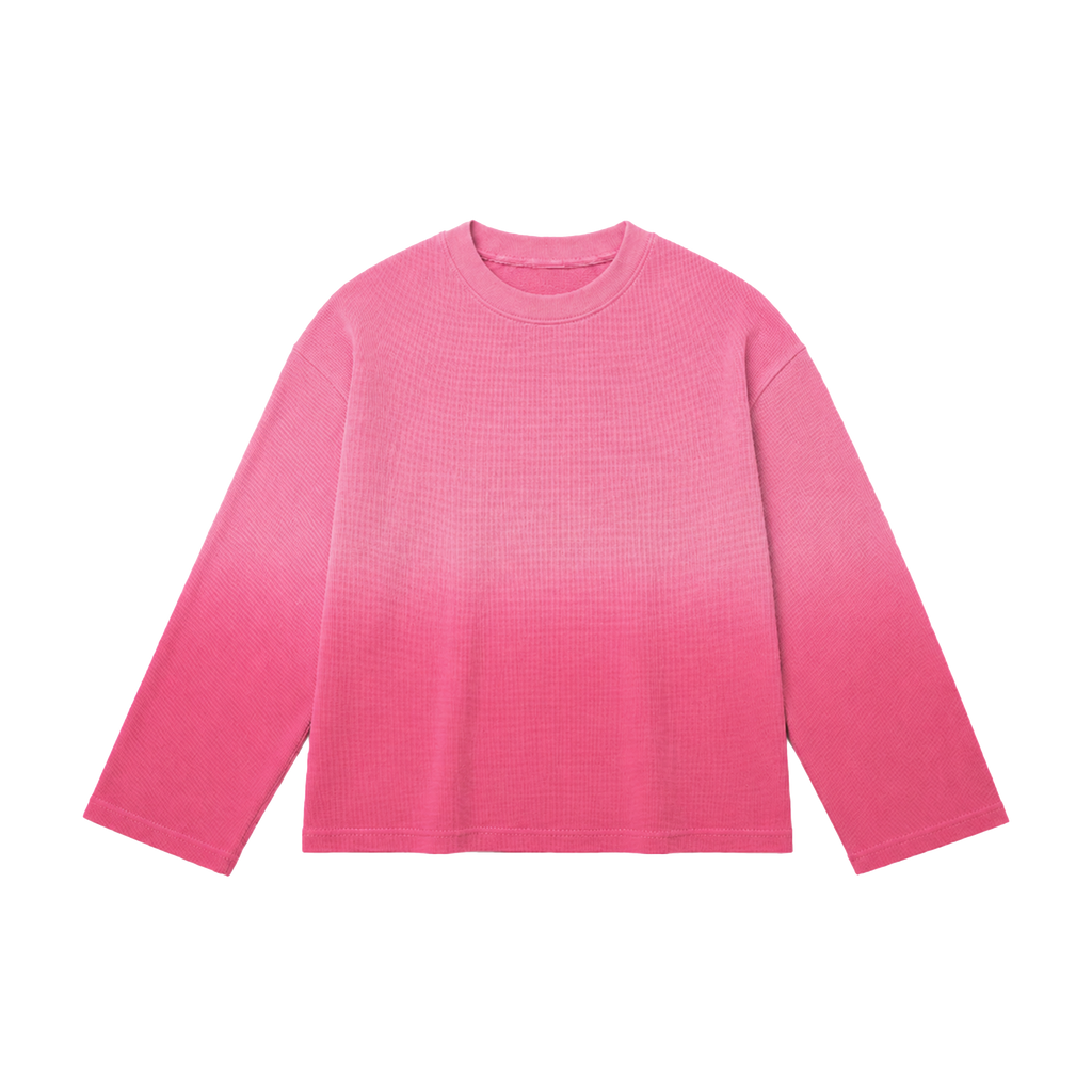 pink ombre waffle tee